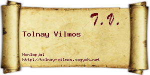 Tolnay Vilmos névjegykártya
